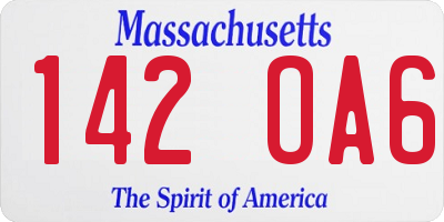 MA license plate 142OA6