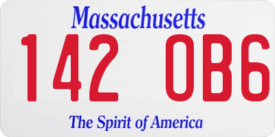 MA license plate 142OB6