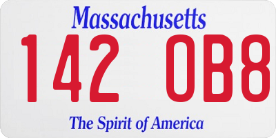 MA license plate 142OB8