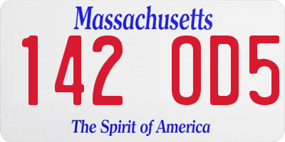 MA license plate 142OD5