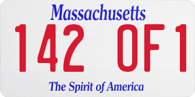 MA license plate 142OF1
