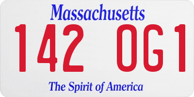 MA license plate 142OG1