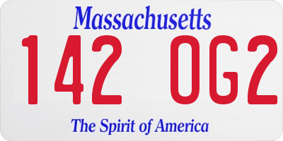 MA license plate 142OG2