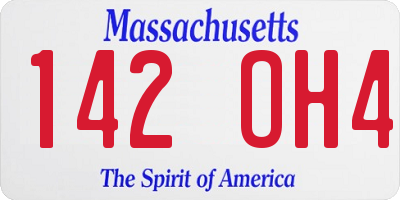 MA license plate 142OH4