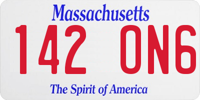MA license plate 142ON6