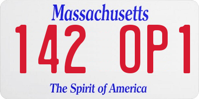 MA license plate 142OP1