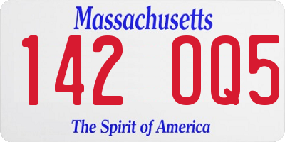 MA license plate 142OQ5
