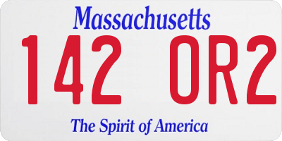 MA license plate 142OR2