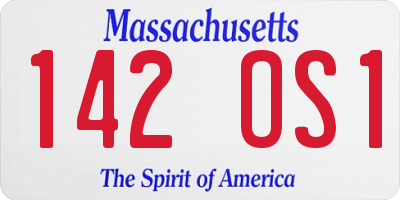 MA license plate 142OS1