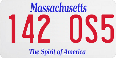 MA license plate 142OS5