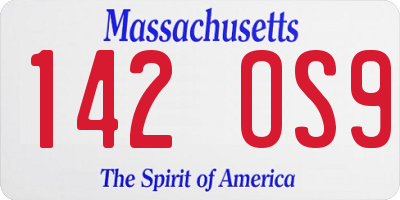 MA license plate 142OS9