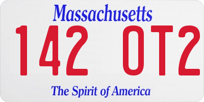 MA license plate 142OT2
