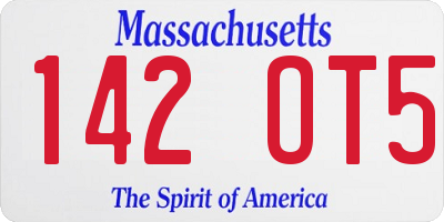 MA license plate 142OT5