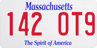 MA license plate 142OT9