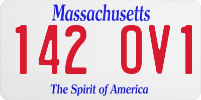 MA license plate 142OV1