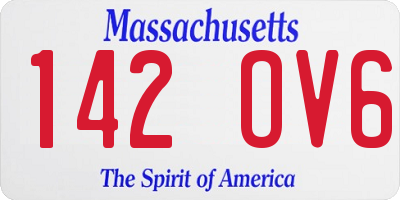 MA license plate 142OV6