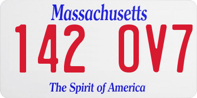 MA license plate 142OV7