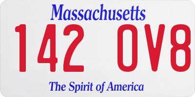 MA license plate 142OV8