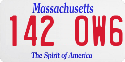 MA license plate 142OW6
