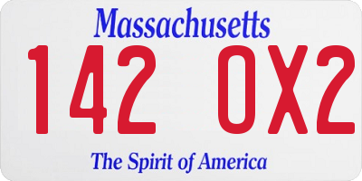 MA license plate 142OX2