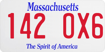 MA license plate 142OX6