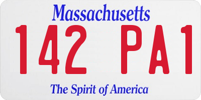 MA license plate 142PA1