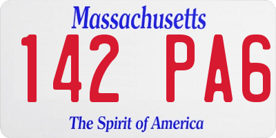 MA license plate 142PA6