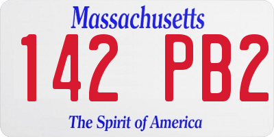 MA license plate 142PB2