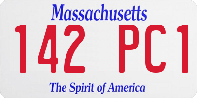 MA license plate 142PC1