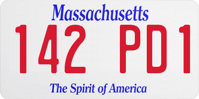 MA license plate 142PD1