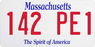 MA license plate 142PE1
