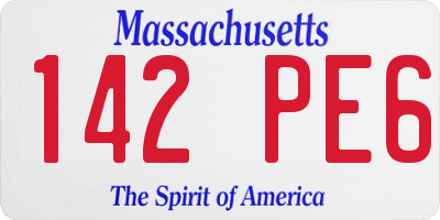 MA license plate 142PE6