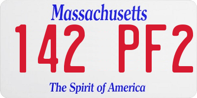 MA license plate 142PF2