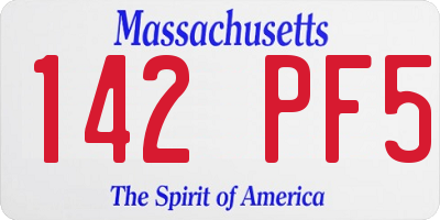 MA license plate 142PF5