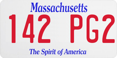 MA license plate 142PG2