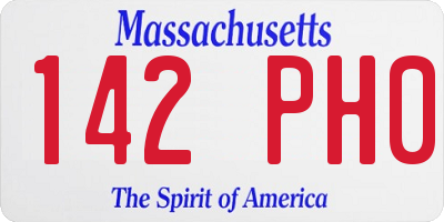 MA license plate 142PH0