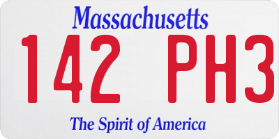 MA license plate 142PH3