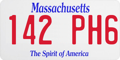 MA license plate 142PH6