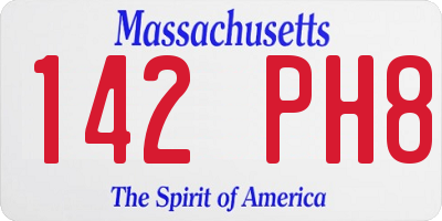 MA license plate 142PH8