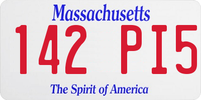 MA license plate 142PI5