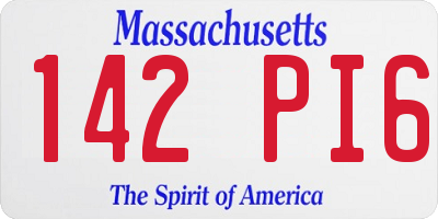 MA license plate 142PI6