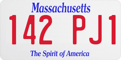 MA license plate 142PJ1