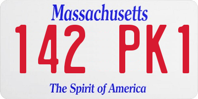 MA license plate 142PK1