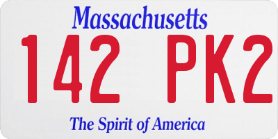 MA license plate 142PK2