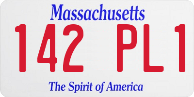 MA license plate 142PL1