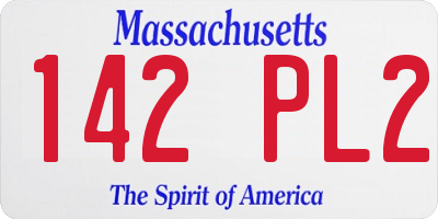 MA license plate 142PL2