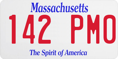MA license plate 142PM0