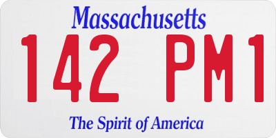 MA license plate 142PM1