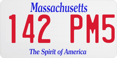 MA license plate 142PM5