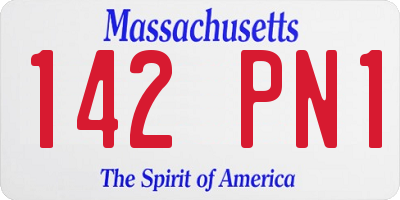 MA license plate 142PN1